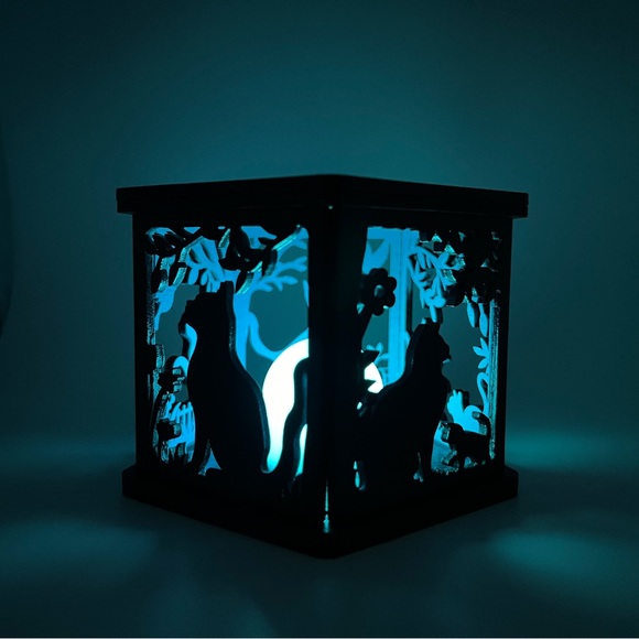 Cat Shadowbox Color Changing LED Lantern - Lamp - Nightlight - Picture 3 of 7